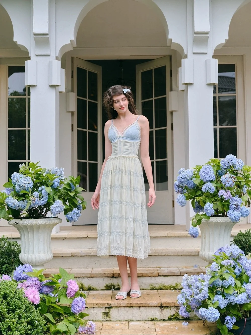 Rare Lacemade Mediterranean Garden Dress Large - Picture 3 of 16
